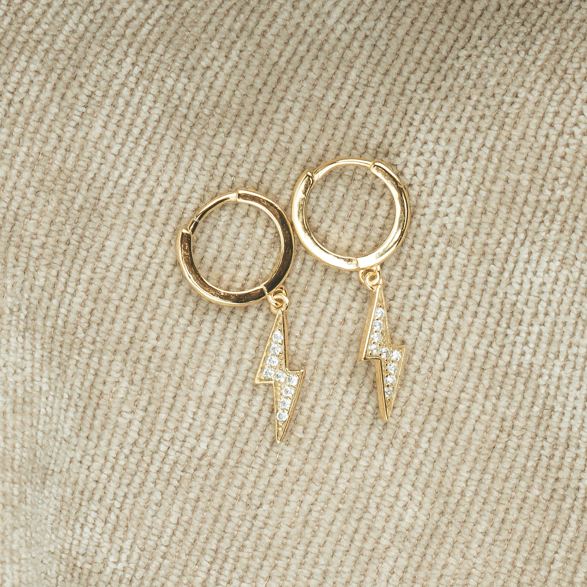 Lightning Earrings Gold