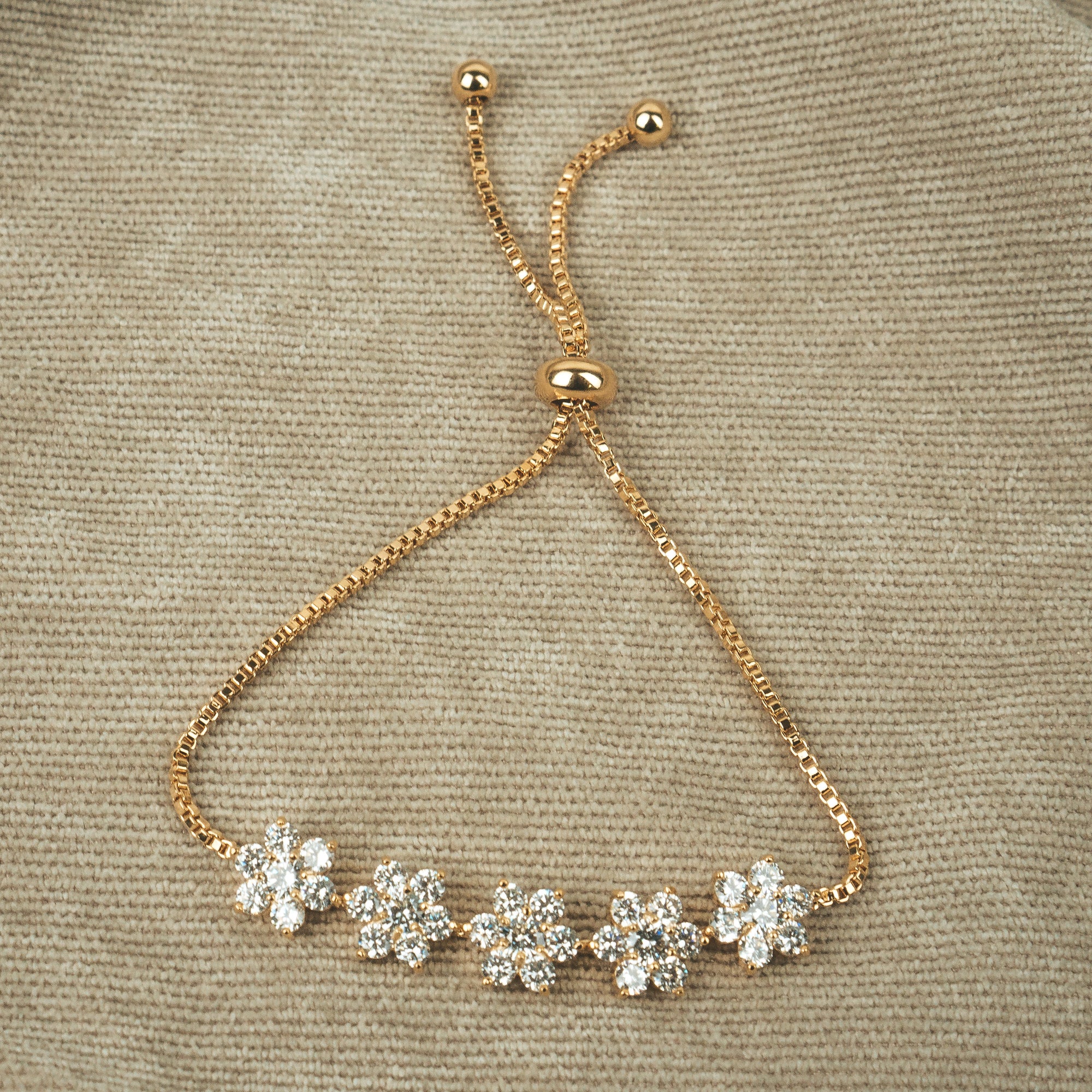 Floral Adjustable Bracelet Gold