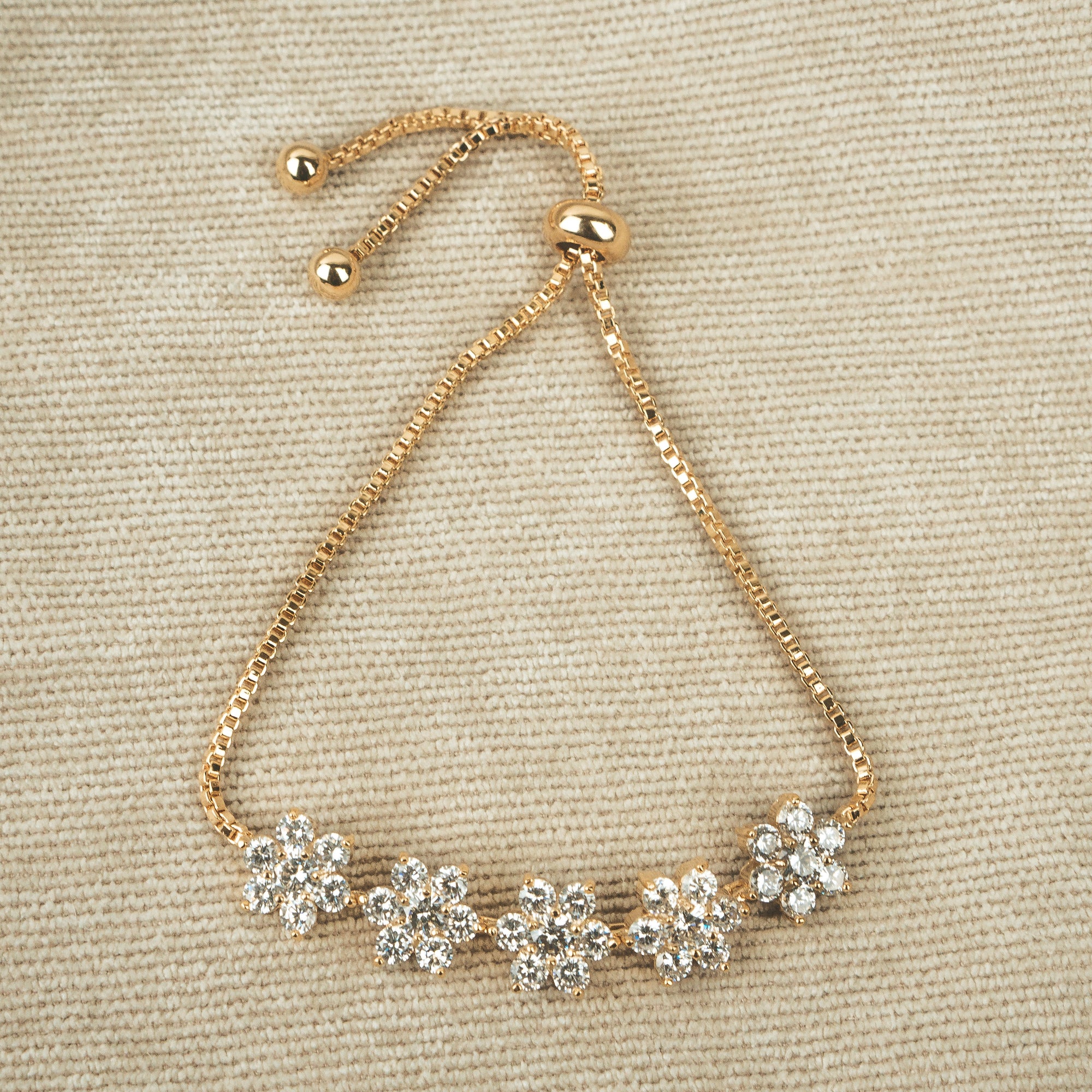 Floral Adjustable Bracelet Gold