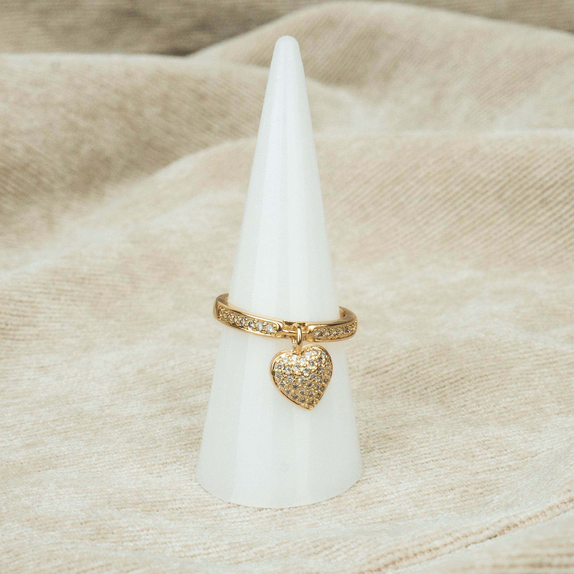 Hanging Heart verstellbarer Ring Gold