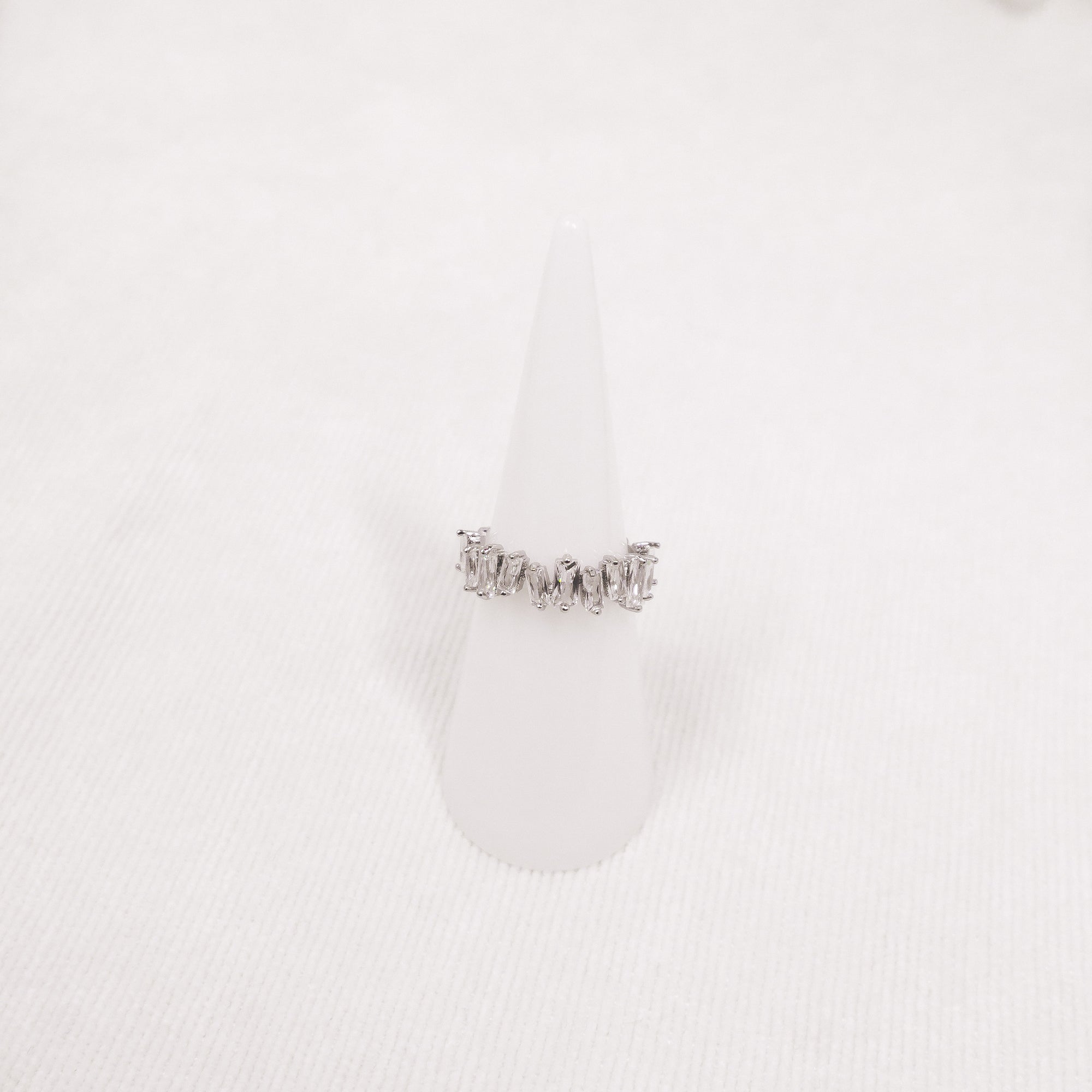 Long Stone Ring Silver 